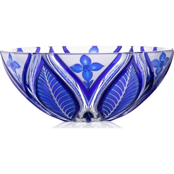 Bohemia Crystal Ručně broušená mísa Sasanka Modrá 280mm