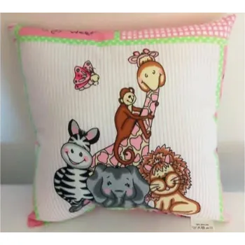 Jetex Dětský polštářek 30x30 cm Zoo růžový