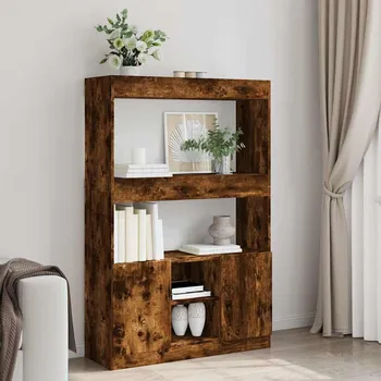 Příborník do zásuvky Skříň highboard kouřový dub 92 x 33 x 140 cm kompozitní dřevo