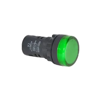 Dioda Kontrolka kulatá 230V LED zelená 29mm HADEX