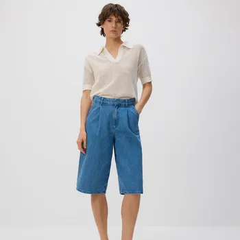 Dámské kraťasy Reserved - Džínové šortky se sklady - modrá - 9417B-50J - 9417B-50J-44