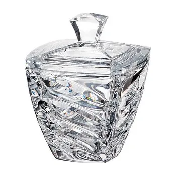 Dóza na potraviny Bohemia Crystal Dóza s víčkem Facet 140mm