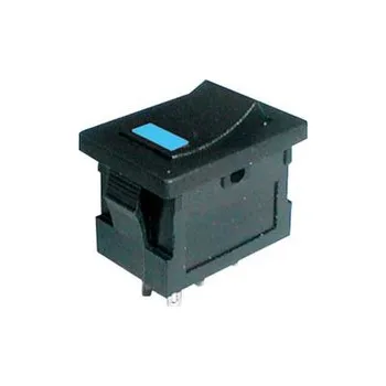 vypínač Přepínač kolébkový 2pol./4pin ON-OFF 250V/3A LED modrý