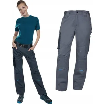 montérky Dámské pracovní kalhoty do pasu 4TECH 02 šedo-černé - velikost 48