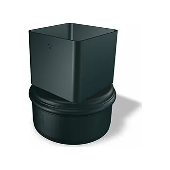 okap PREFA hranaté zaústění 80x80, do kruhového odpadu 110, Antracit P10 RAL 7016