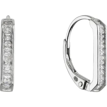 Náušnice Stříbrné visací náušnice dlouhý obdélník 11657.1