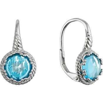 Náušnice Stříbrné náušnice s krouceným motivem 11659.3 modré