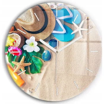 Hodiny Moderní skleněné nástěnné hodiny Vánoční dekorace kulatý průměr 30 cm