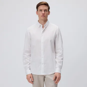 Pánská košile Reserved - Košile střihu regular s vysokým podílem lnu - bílá - 8004H-00X - 8004H-00X-XXL