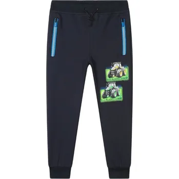 Chlapecké kalhoty CHLAPECKÉ TEPLÁKY tm.modré Kugo FT7047 (Chlapecké klasické bavlněné tepláky)