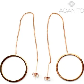 Náušnice Pozlacené rose gold provlékací náušnice z chirurgické oceli kolečko