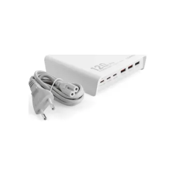 120W nabíječka 6 USB A a C portů Ldnio Q605 bílá
