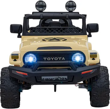 Dětské elektrovozidlo Ramiz Toyota FJ Cruiser pro děti béžová + dálkové ovládání + pohon 4x4 + LED audio + EVA + pomalý start