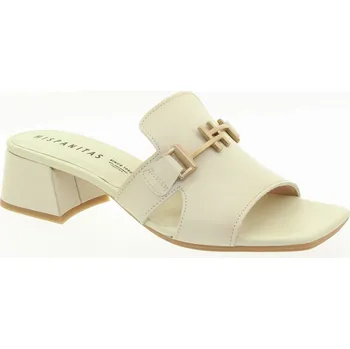 Dámské pantofle HISPANITAS Dámské krémové kožené pantofle HV254069-LATTE-255 Velikost 40