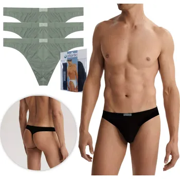 Kalhotky Pánská pohodlná a praktická Tanga ATLANTIC MP-008 bavlna 3-PACK zelená L