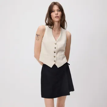 Dámská sukně Reserved - Sukňošortky z lněné směsi - černý - 718AC-99X - 718AC-99X-L