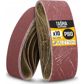 Brusný papír 10x Brusný papír NEKONEČNÝ PÁS 75x533 P80 Brusný pás pro brusky