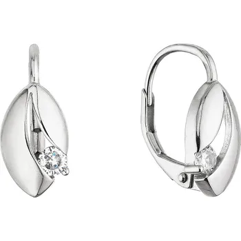 Náušnice Stříbrné visací náušnice oválky se zirkonem 11668.1