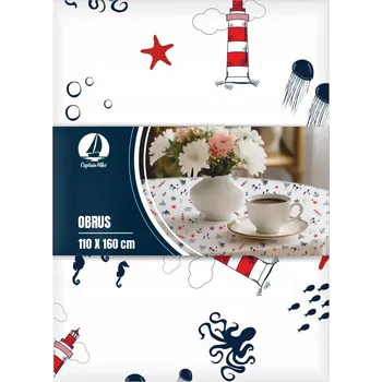 Prostěradlo Obrus s námořnickým motivem, 110x160 cm, bílý Captain Mike