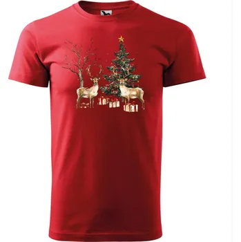 MALFINI Vánoční tričko Basic, srnci Velikost: XS