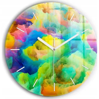 Hodiny Ozdobné nástěnné hodiny s krásnou grafikou Fraktální Textura kulatý průměr 30 cm