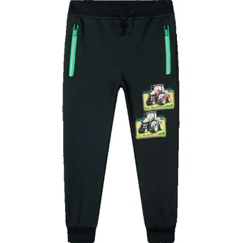 Chlapecké kalhoty CHLAPECKÉ TEPLÁKY černé Kugo FT7047 (Chlapecké klasické bavlněné tepláky)