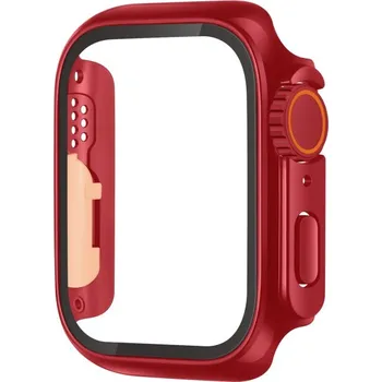 Pouzdro na mobilní telefon Pouzdro ve stylu Watch Ultra s tvrzeným sklem pro Apple Watch 40mm - červené