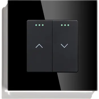 vypínač VYPÍNAČ ROLET ŽALUZIÍ ZÁCLON SKLENĚNÝ ČERNÝ