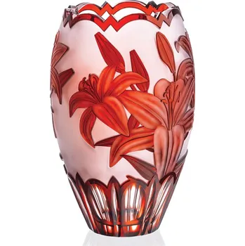 Váza Bohemia Crystal Ručně broušená váza Lilie Rubín 300mm