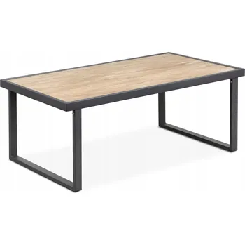 Konferenční stolek Zahradní stolek ocel/dřevo v loft stylu antracitový KONSIMO TRIBO