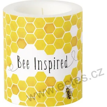 Svíčka IHR BEE INSPIRED velká dekorativní svíčka včelí plástev a malá včelka dělnice