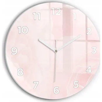 Hodiny Moderní skleněné foto hodiny na zeď s tichým mechanismem Kvetoucí růže průměr 30 cm