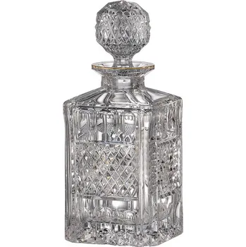 Bohemia Crystal Ručně broušená karafa na whisky Felicie Line Gold 800ml