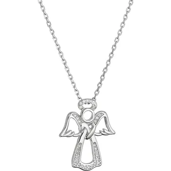 Náhrdelník Stříbrný náhrdelník anděl se zirkony 12121.1