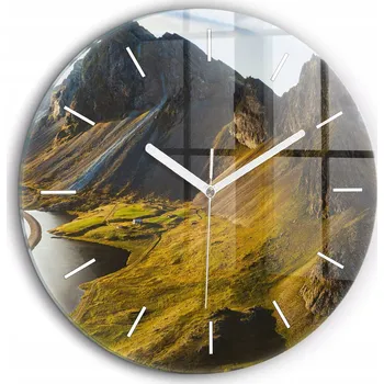 Hodiny Nástěnné hodiny Wallfluent, odstíny zelené, 60 cm