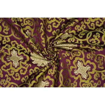 Brokát leknín, zlato-švestkový, sartor.cz