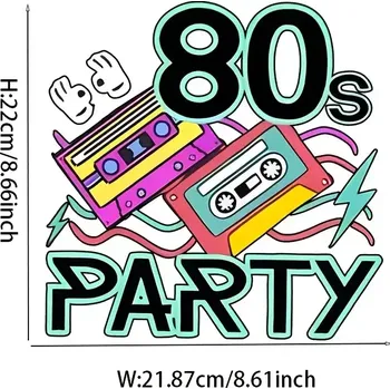 Karnevalový doplněk Nažehlovačka 80. léta party - 1 kus