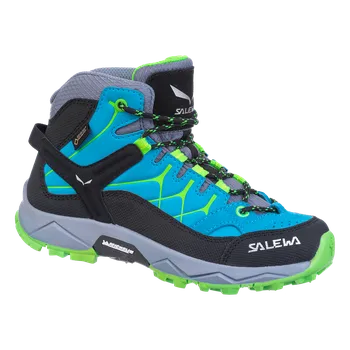 Dětská treková obuv Dětské trekové boty SALEWA Jr Alp Trainer Mid GTX EU 31, Blue Danube/Fluo Green