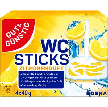 WC čistič G&G Závěsný WC blok s citronovou vůní 4ks 160g - originál z Německa