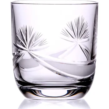 Sklenice Bohemia Crystal Ručně broušené sklenice na whisky a rum Mašle 280ml (set po 6ks)