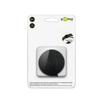 kabelová chránička Organizér kabelů na suchý zip 1m černý Goobay