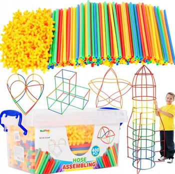 Vrták Sada 800 konstrukčních brček s konektory pro 3D stavění