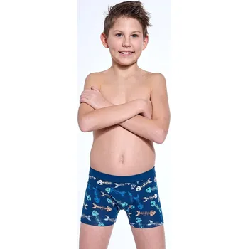 Chlapecké oblečení Cornette boxerky chlapecké 701/146 Fishbone - modrá, 122-128 (Chlapecké boxerky Cornette)