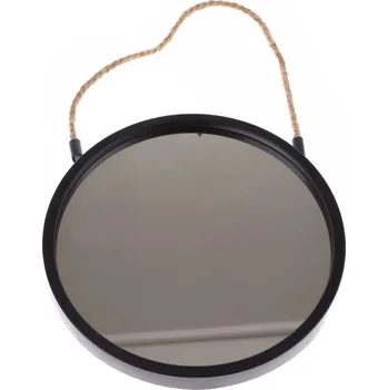 Zrcadlo Plastové závěsné zrcadlo Embellir černá, pr. 25 cm