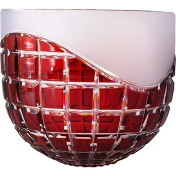 Bohemia Crystal Broušená mísa Neron 200 mm červená