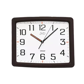 Hodiny JVD Nástěnné tiché netikající hnědé hodiny JVD HX2497.2 (hodiny s plynulým tichým chodem)