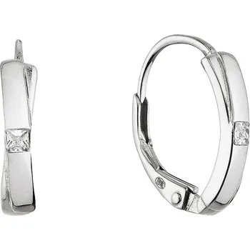 Náušnice Stříbrné visací náušnice obdélník se zirkonem 11661.1