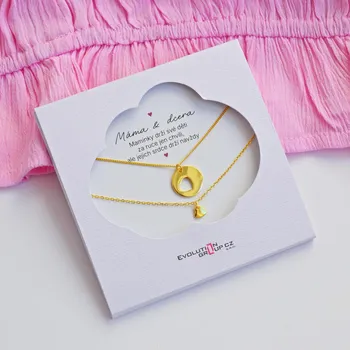 Náhrdelník Sada náhrdelníků pozlacených se srdíčky Máma & dcera OB36