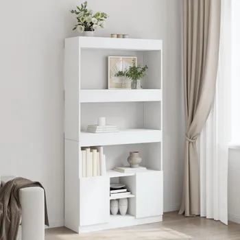 Příborník do zásuvky Skříň highboard bílá 63 x 33 x 180 cm kompozitní dřevo