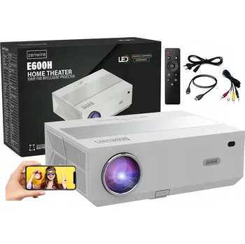 Projektor Zenwire E600H: Chytrý Full HD Projektor | Android 9, WiFi, 450 ANSI (Bílý)